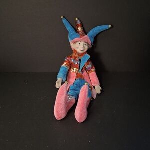 Colorful Jester Doll with Sequins
